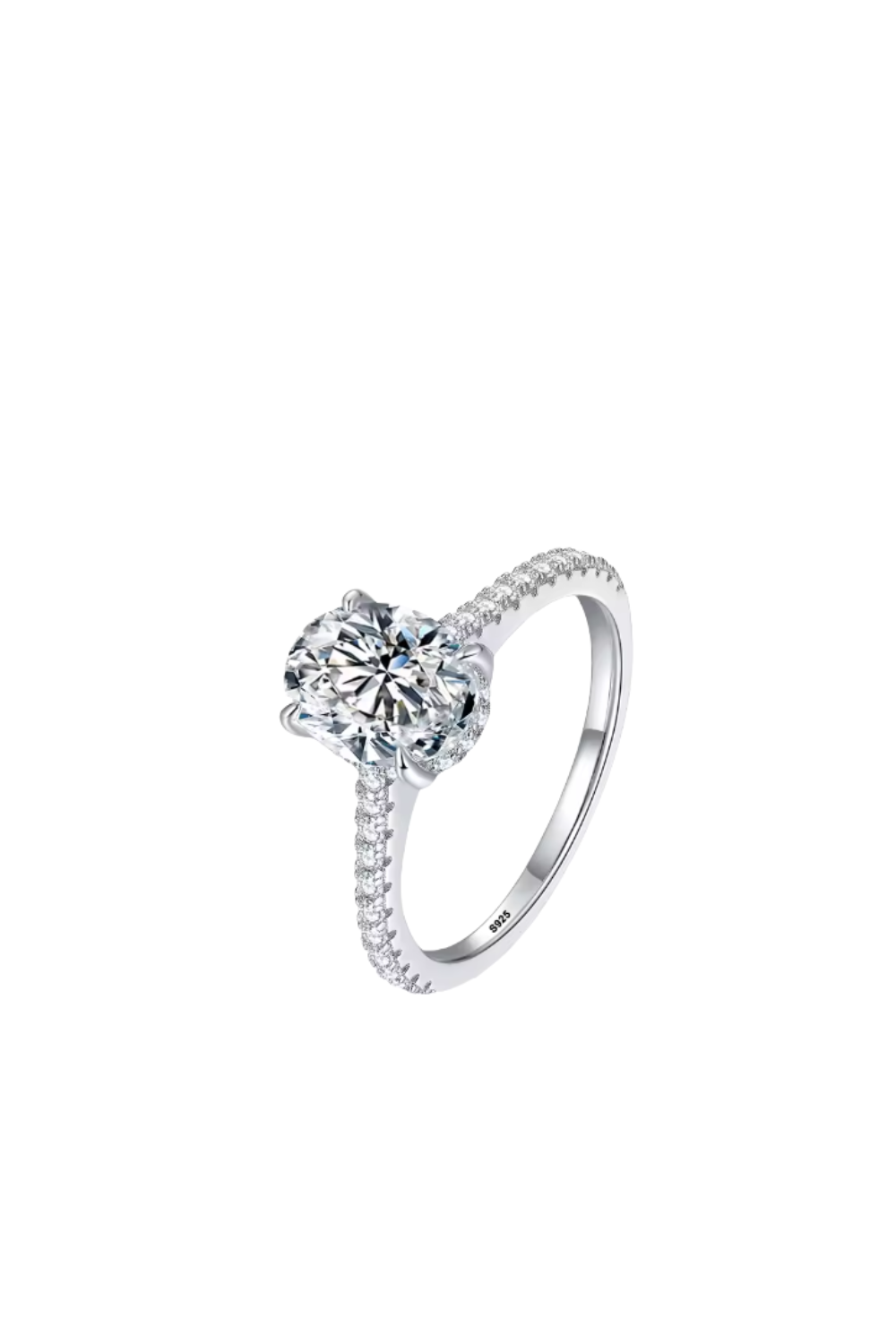 Solid 925 Sterling Silver Princess Cut